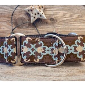Beautiful Handmade Martingale Dog Collar 2” wide Sz. med